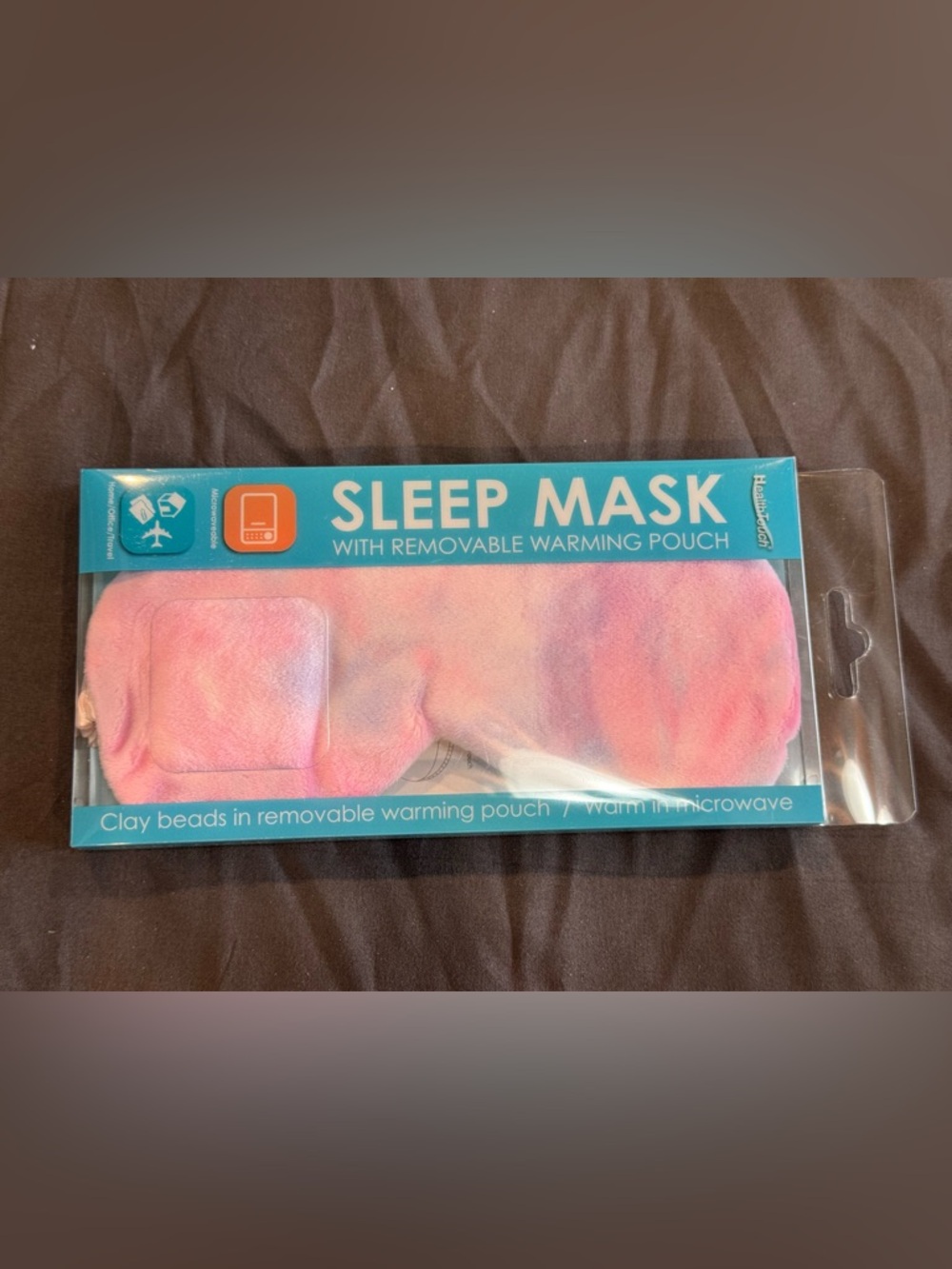 Pink Tie-Dye Sleep Mask with Removable Warming Pouch NWT